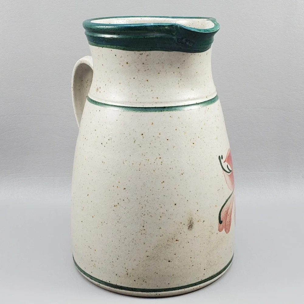 Salt Glaze Studio Pottery Pitcher Stoneware Daylily 8